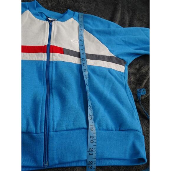 VINTAGE 80s Nike Blue Tag Full Zip Up Sweatshirt Jacket Size XL - Picture 8 of 12